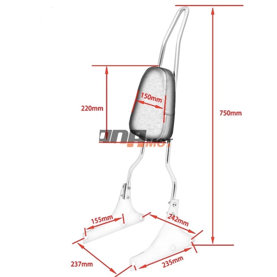 Backrest Sissy Bar for Harley Heritage Softail Springer FatBoy Blackline breakout 00-17