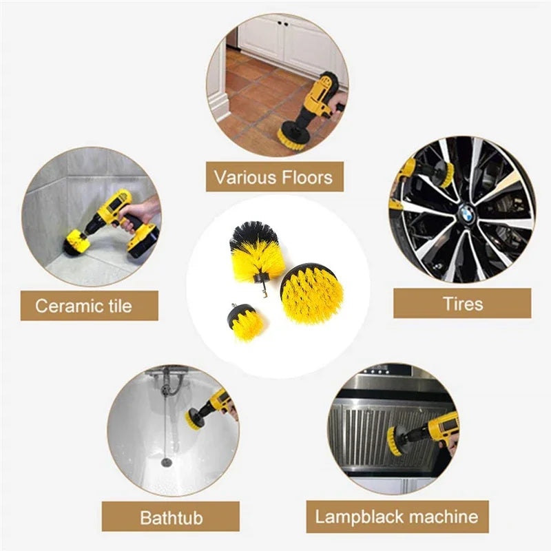 Free shipping 3 pcs/set electric scrubber drill clean brush for baseus official store car gadgets and accessories