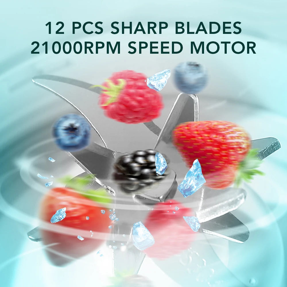 12 Blades Electric Juicer Cup Type B-1 For Travel Portable Juicer Mixer Usb Charge Fresh Fruit Juice Personal Blender Smoothie