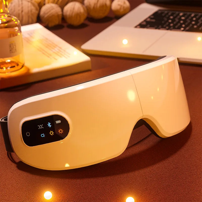 Foldable Eye Massager with Heating/Cooling Modes - Vibrating for Dry Eye Relief & Relaxation (Portable Design)