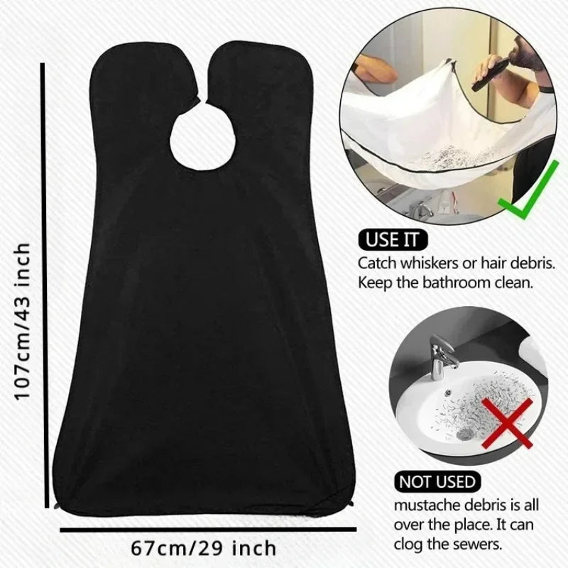 1/2PCS Male Shaving Aprons Creative Wall Mirror Suction Haircut Wrap Cape Home Salon Moustache Beard Shaving Apron Cleaning Bib