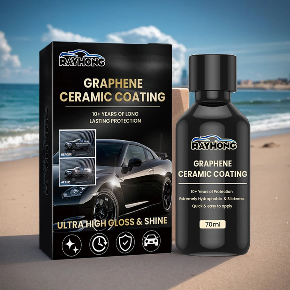 70ml Car Graphene Ceramic Coating Hardness Car Detailing Coating Polishing Liquid Hydrophobic Glass Plated Crystal Car Accessory
