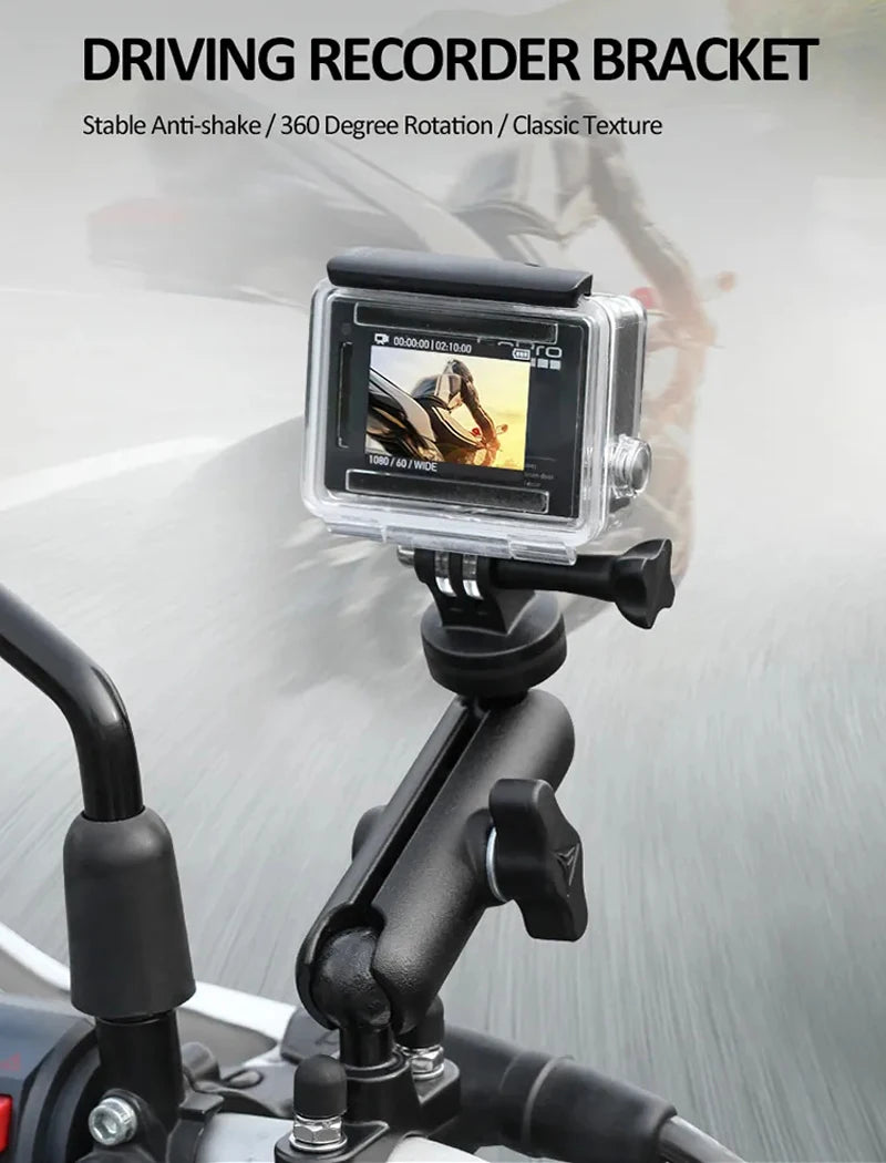 For Hero8/7/6/5/4/3+ Action Cameras Accessory 360 Rotating Motorcycle Bike Camera Holder Handlebar Mirror Mount Bracket
