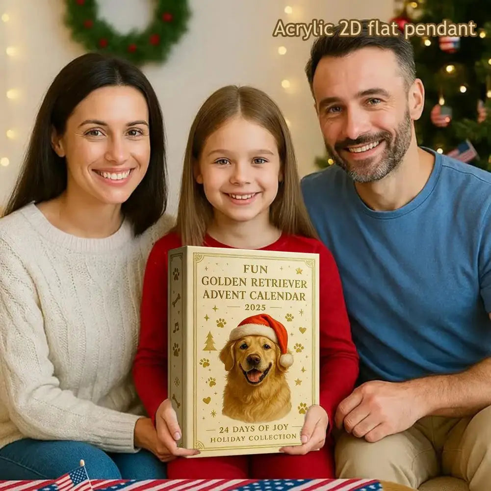 Christmas Dog Advent Calendar Acrylic Christmas Advent Calendar 2025 Retriever Dog Advent Calendar Ornaments Festive for 24-day