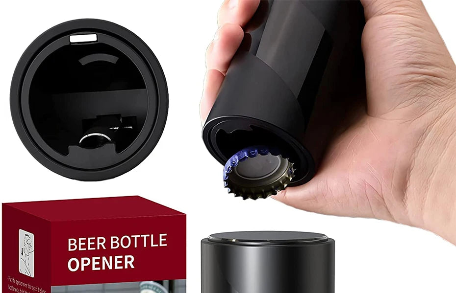 Beer Bottle Opener,Automatic Stainless Steel Quick Pop the Top Can Openers Magnetic Beer Opener for Home Picnic Camping