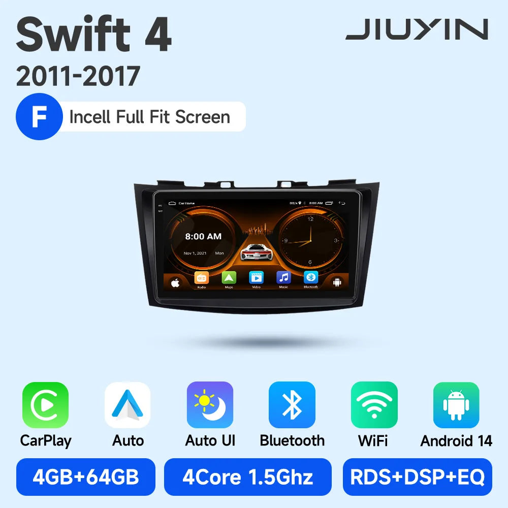 JIUYIN Car Radio Stereo For Suzuki Swift 4 2011 2012 -2016 Android 15 Multimedia Video Player 2 Din Auto Audio G Stereo Audio