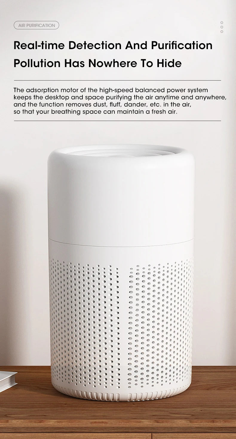 Mini Desktop Air Purifier Portable Air Purifier Household Air Cleaner With HEPA Filter Air Freshener Odor Remover Air Cleaner