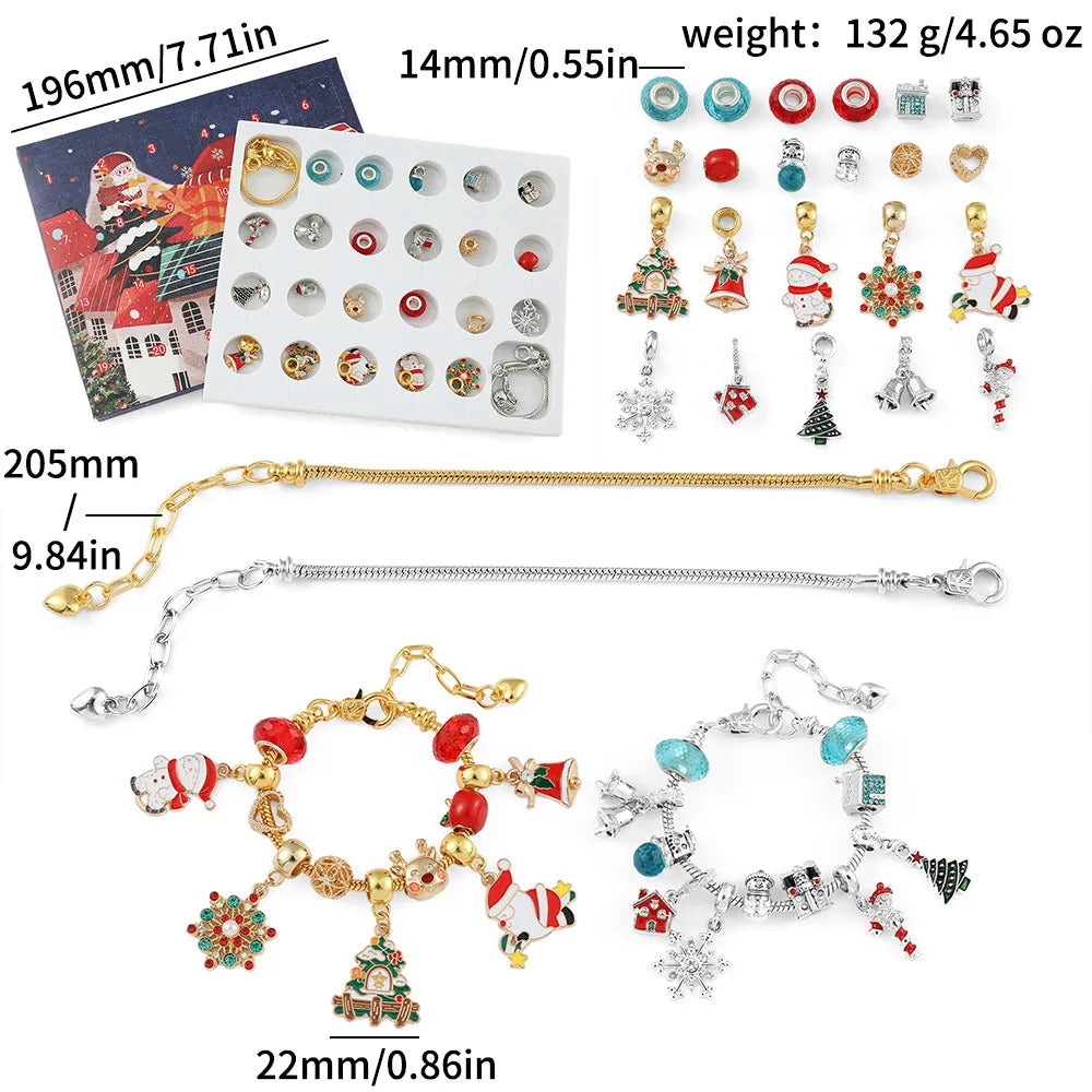 Christmas 24 Days Down Days Creative Blind Box Cute Fashion DIY Accessories Handmade Bracelet Necklace Jewelry Accessories