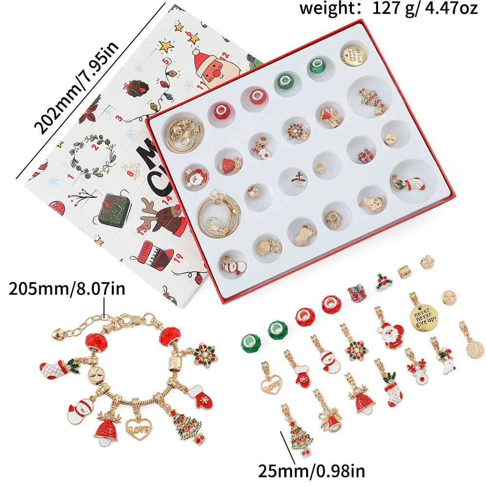 Christmas 24 Days Down Days Creative Blind Box Cute Fashion DIY Accessories Handmade Bracelet Necklace Jewelry Accessories