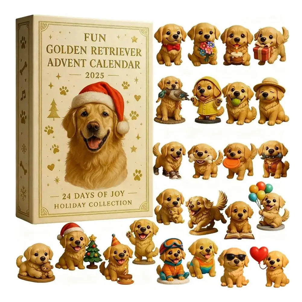 Christmas Dog Advent Calendar Acrylic Christmas Advent Calendar 2025 Retriever Dog Advent Calendar Ornaments Festive for 24-day