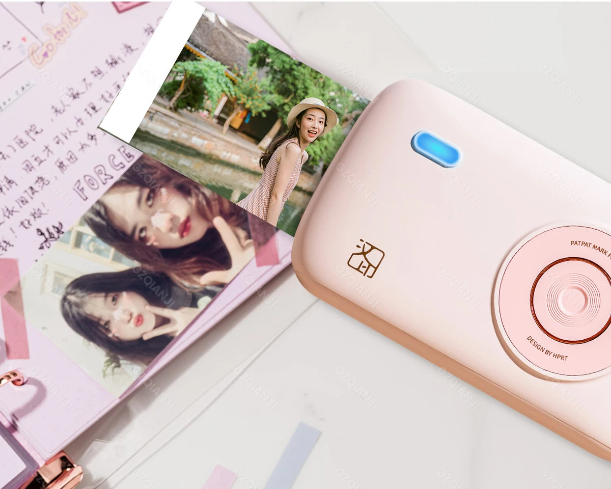 Portable Color Photo Printer Mini Pocket 300dpi Bluetooth for DIY Share Photo Picture Work Home CP2100 Machine 2x3 inch Papers