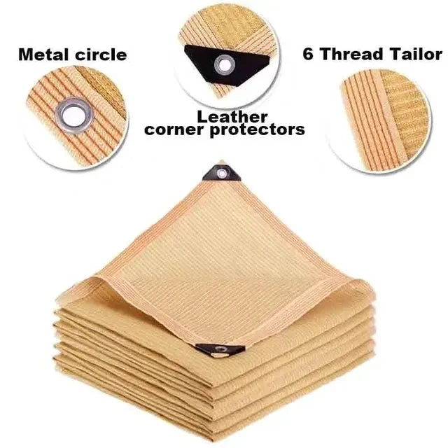 Beige shading net, UV protection, plant shed, outdoor sunshade, mesh, HDPE sunscreen fabric sunshade