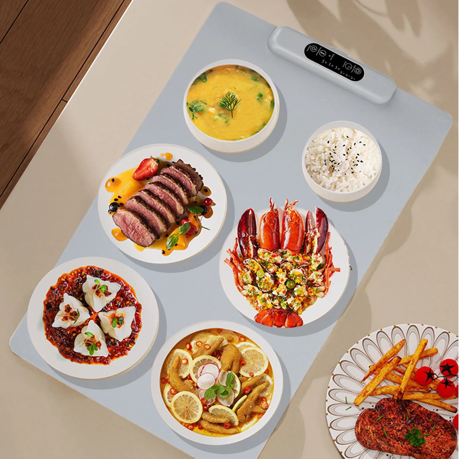 Electric Food Warming Mat 3 Gear Temperature and Time Control Versatile Food Warmer Mat