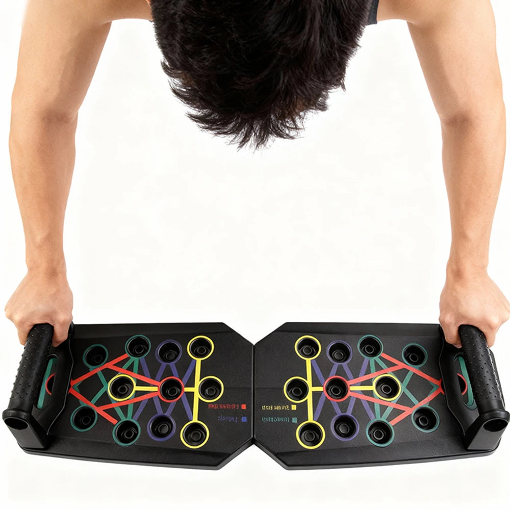 Portable Foldable Push-up Board Set With Handles Multifunctional Fitness Equipment For Chest Abdomen Arms Back Training