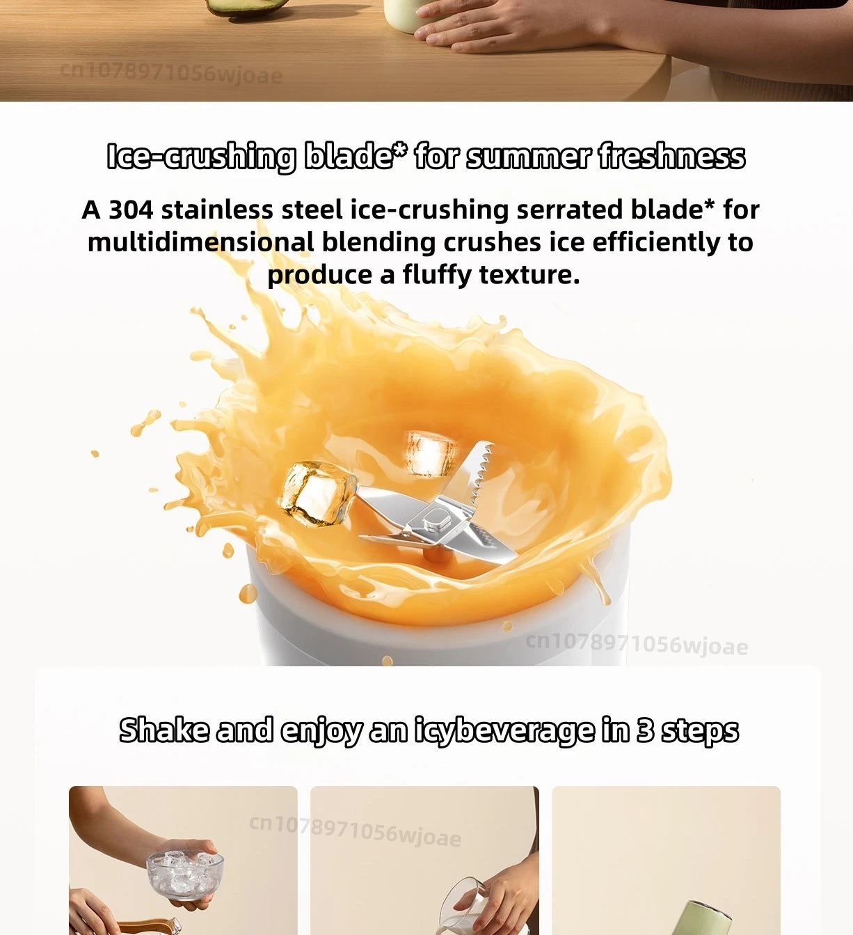 Mijia Portable Juicer 2 Fruit Automatic Juicer Type-C Charging Automatic Rinse Household 300ML Capacity Juicer