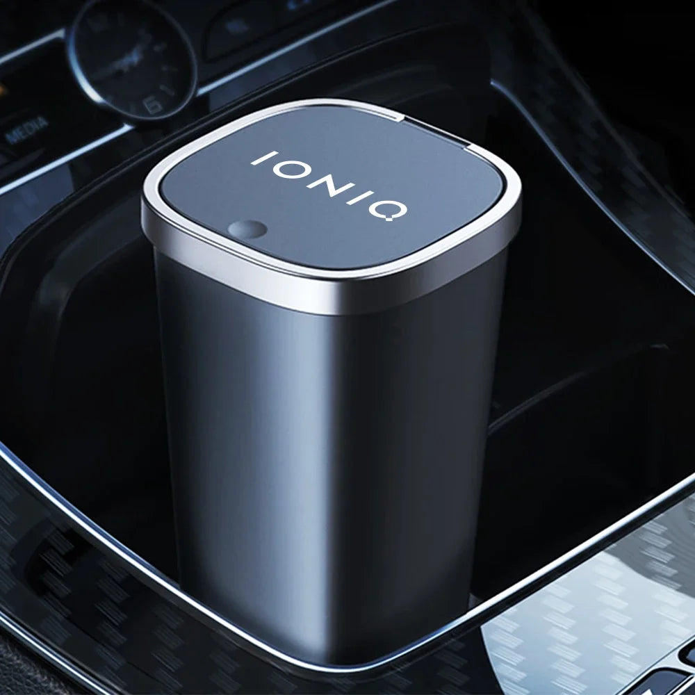 Car Trash Can For Hyundai IONIQ 5 6 7 Vehicle Garbage Dust Case Car Pressing Trash Bin Auto Interior Storage Accessories