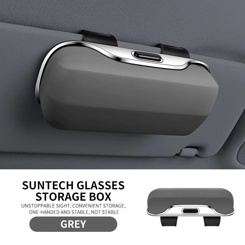 Press Switch Car Glasses Box Sun Visor Glasses Holder Internal Soft Fabric Scratch Resistant Shock-proof Eyeglasses Storage Case