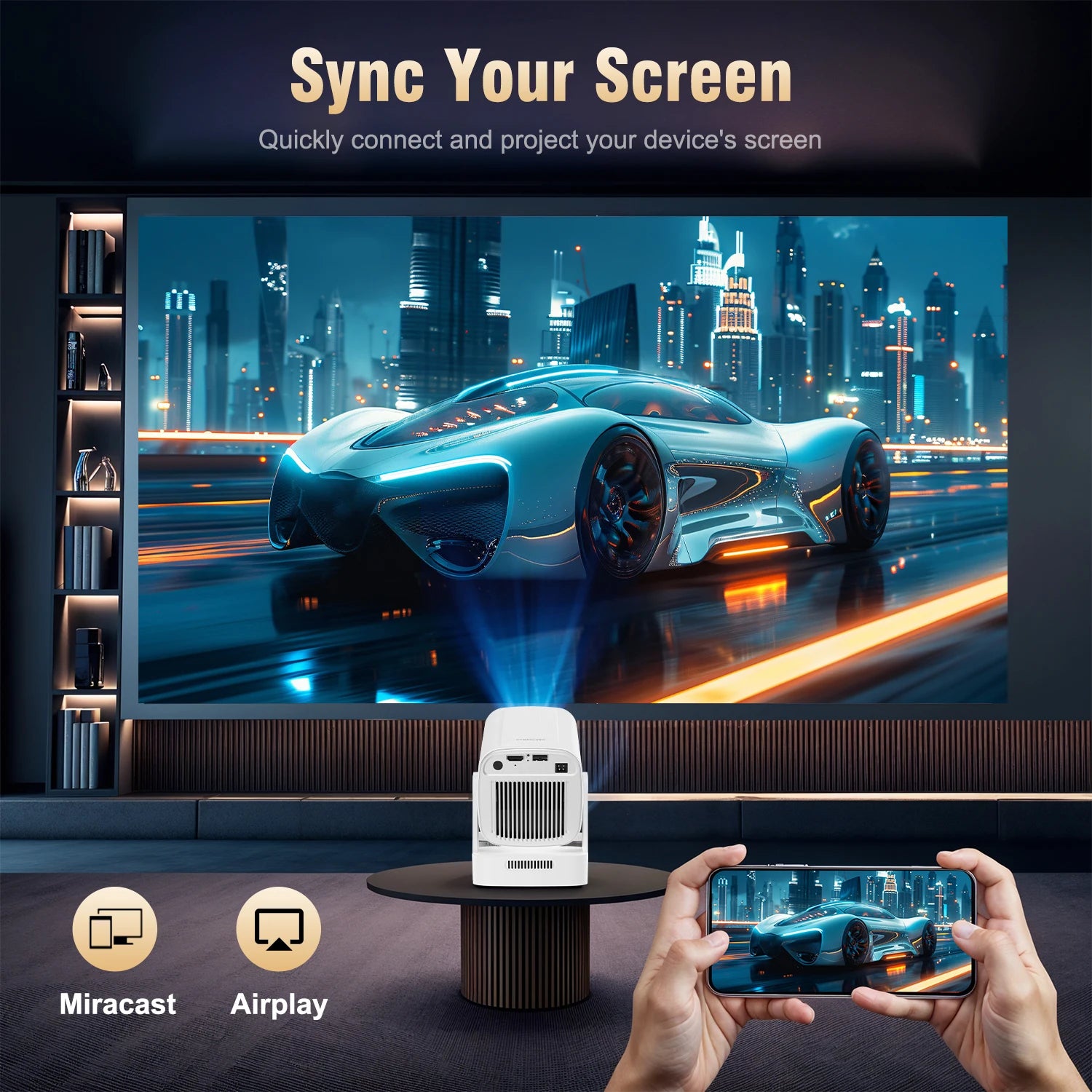 Magcubic HY310 Mini Projector Auto Focus 4K Native 1080P 330ANSI Android11 5W Speaker Air Mouse Voice Assistant Upgrated HY300