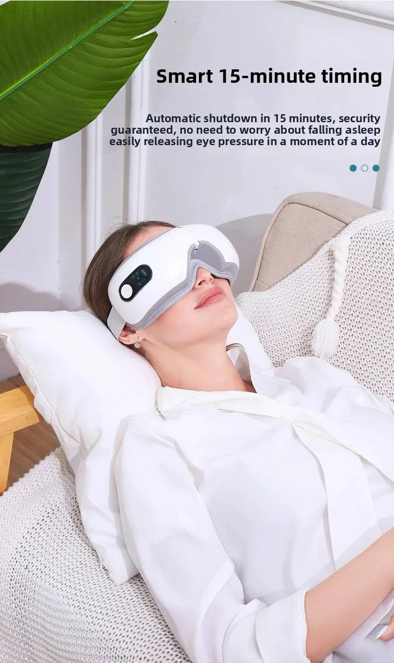 Foldable Eye Massager with Heating/Cooling Modes - Vibrating for Dry Eye Relief & Relaxation (Portable Design)
