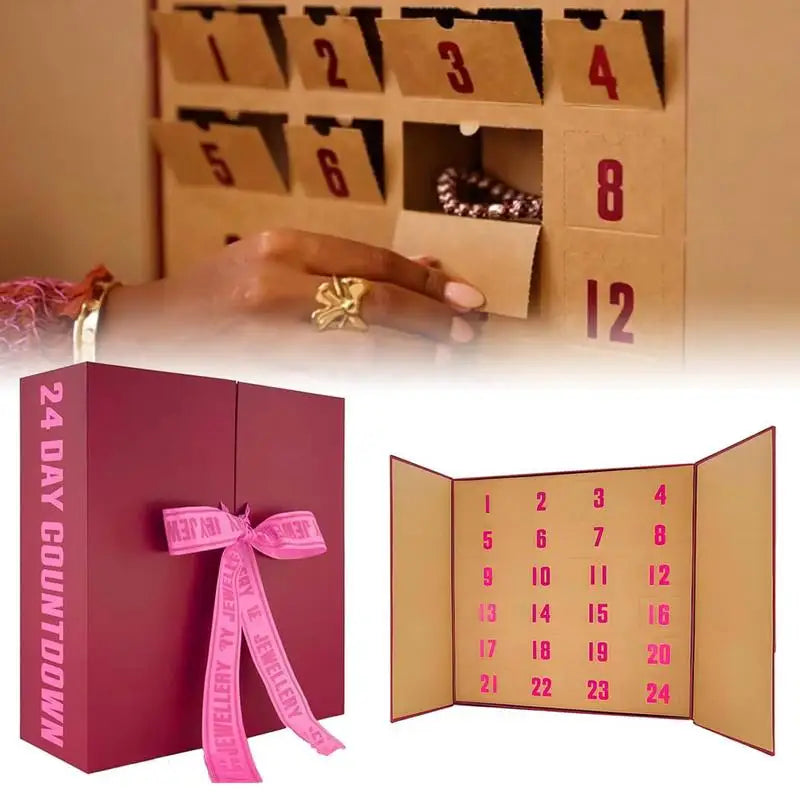 Christmas Advent Calendar 24-Days Holiday Countdown Calendar Jewelry & Accessories for Women Girls Christmas New Year Gifts