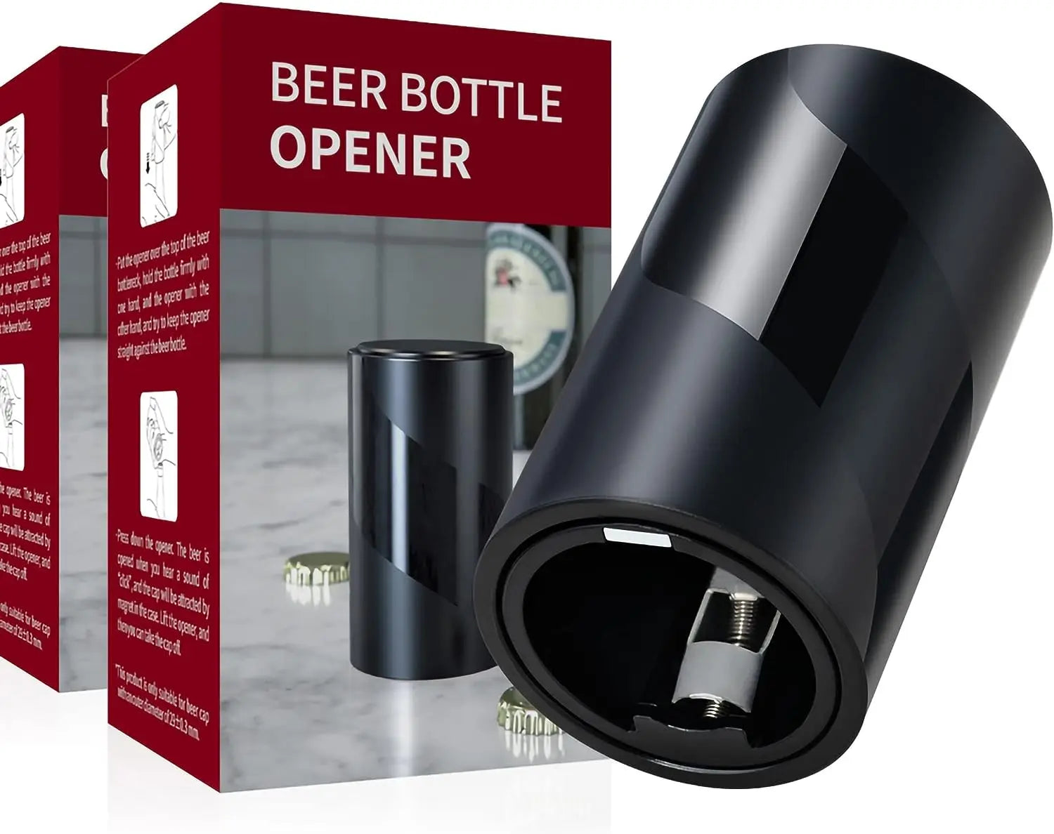 Beer Bottle Opener,Automatic Stainless Steel Quick Pop the Top Can Openers Magnetic Beer Opener for Home Picnic Camping