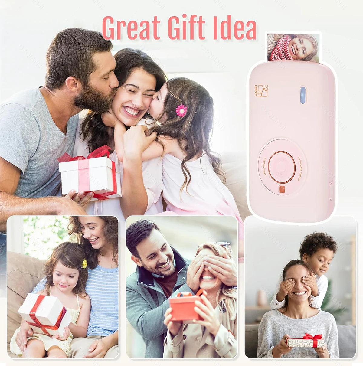 Portable Color Photo Printer Mini Pocket 300dpi Bluetooth for DIY Share Photo Picture Work Home CP2100 Machine 2x3 inch Papers