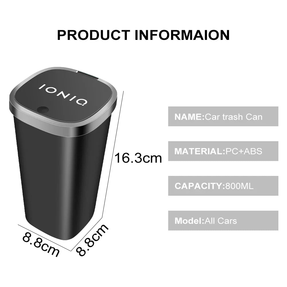 Car Trash Can For Hyundai IONIQ 5 6 7 Vehicle Garbage Dust Case Car Pressing Trash Bin Auto Interior Storage Accessories