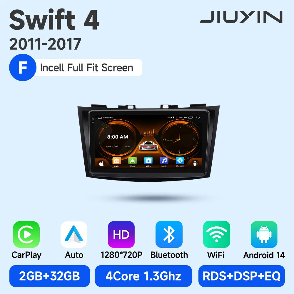 JIUYIN Car Radio Stereo For Suzuki Swift 4 2011 2012 -2016 Android 15 Multimedia Video Player 2 Din Auto Audio G Stereo Audio