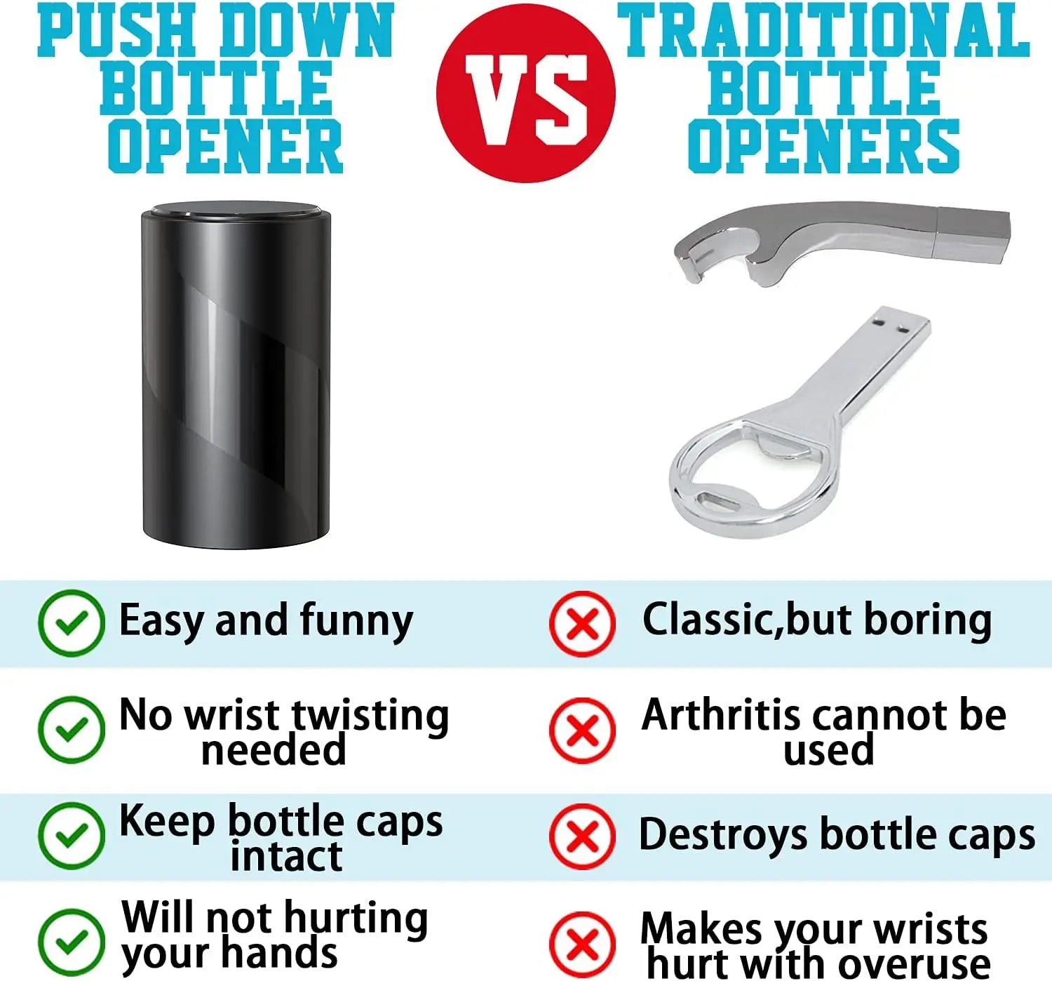 Beer Bottle Opener,Automatic Stainless Steel Quick Pop the Top Can Openers Magnetic Beer Opener for Home Picnic Camping