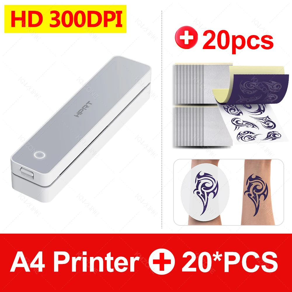 300DPI Mini A4 A5 Portable Thermal Printer HPRT MT610Pro Bluetooth Connect Android iOS for Office Travel A40 Folded Tattoo Paper
