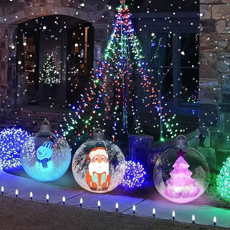 Christmas Inflatable Luminous LED Transparent Ball Decoration Outdoor Indoor Hanging Decor Giant Light Glow Large Balls Balloon