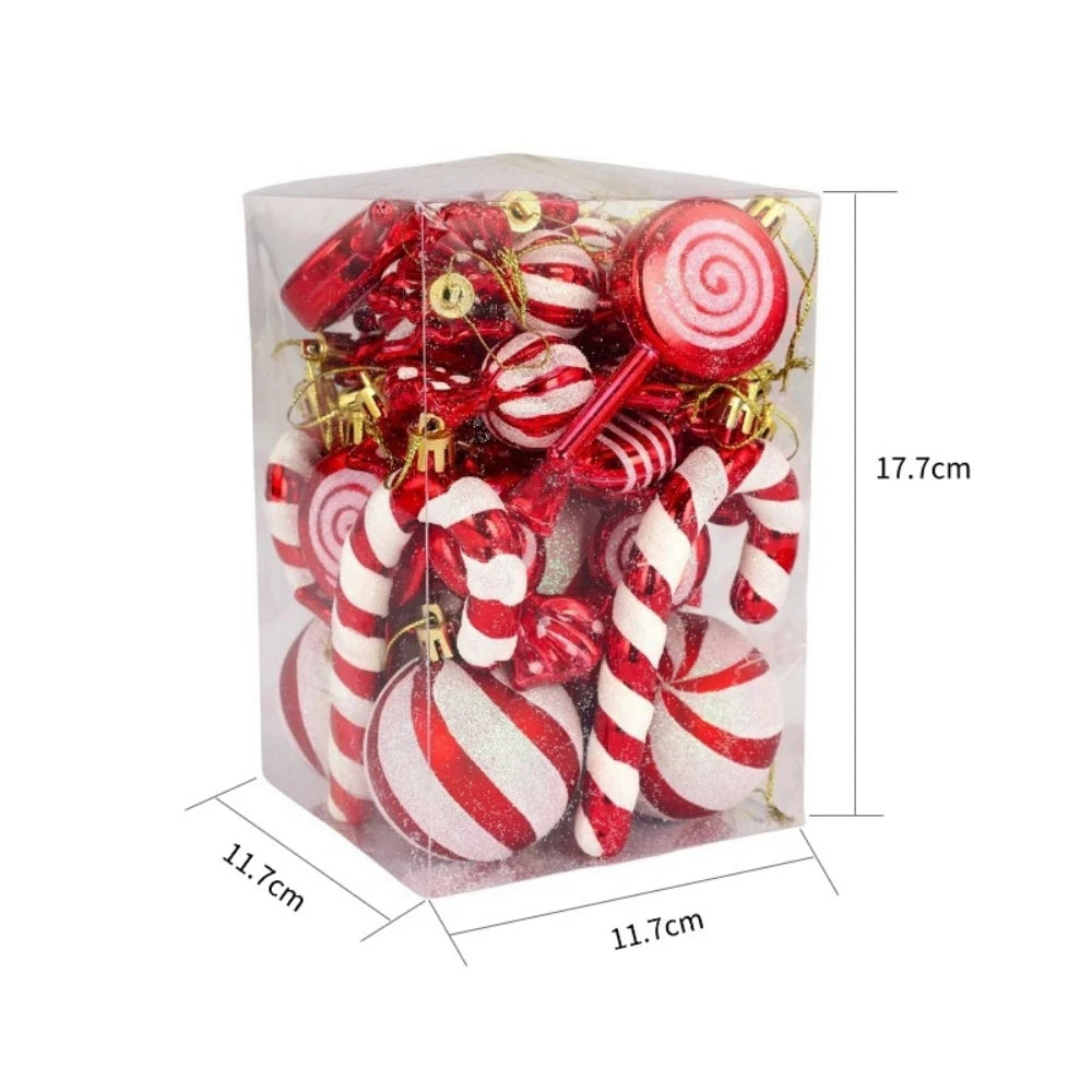1 Set of 30Pcs 6-10cm Candy Lollipop Christmas Tree Ornaments, Christmas New Year Wedding School Family Party Gift Decoration
