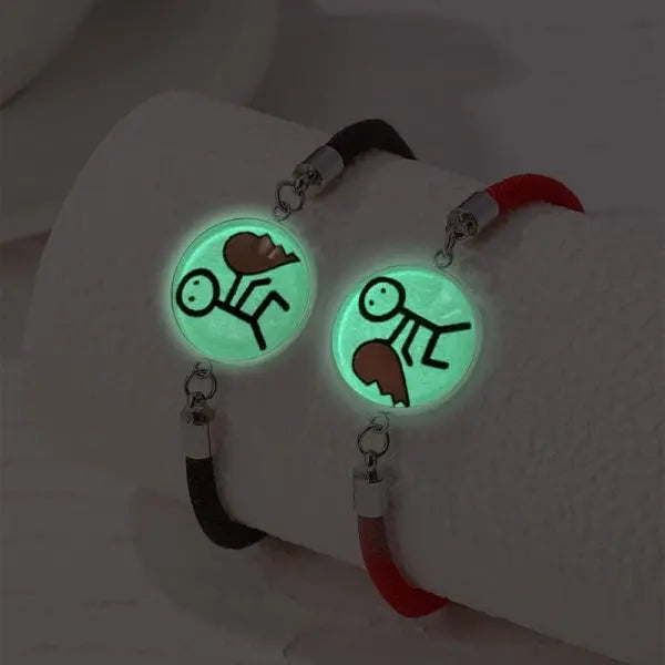 Classic Luminous Sun Moon Couple Bracelets for Women Handmade Black Beaded Matching Bracelets Charm Friendship Jewelry Gifts