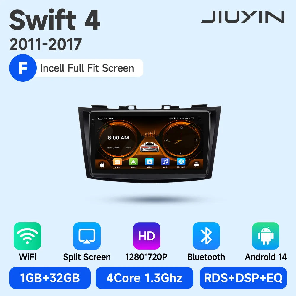 JIUYIN Car Radio Stereo For Suzuki Swift 4 2011 2012 -2016 Android 15 Multimedia Video Player 2 Din Auto Audio G Stereo Audio