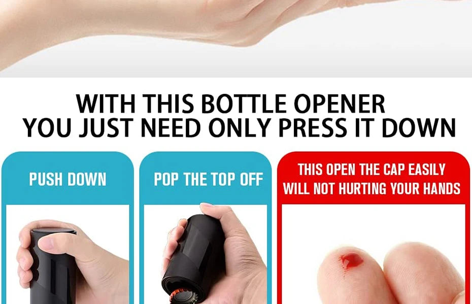 Beer Bottle Opener,Automatic Stainless Steel Quick Pop the Top Can Openers Magnetic Beer Opener for Home Picnic Camping