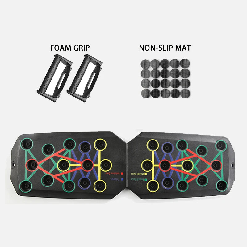 Portable Foldable Push-up Board Set With Handles Multifunctional Fitness Equipment For Chest Abdomen Arms Back Training