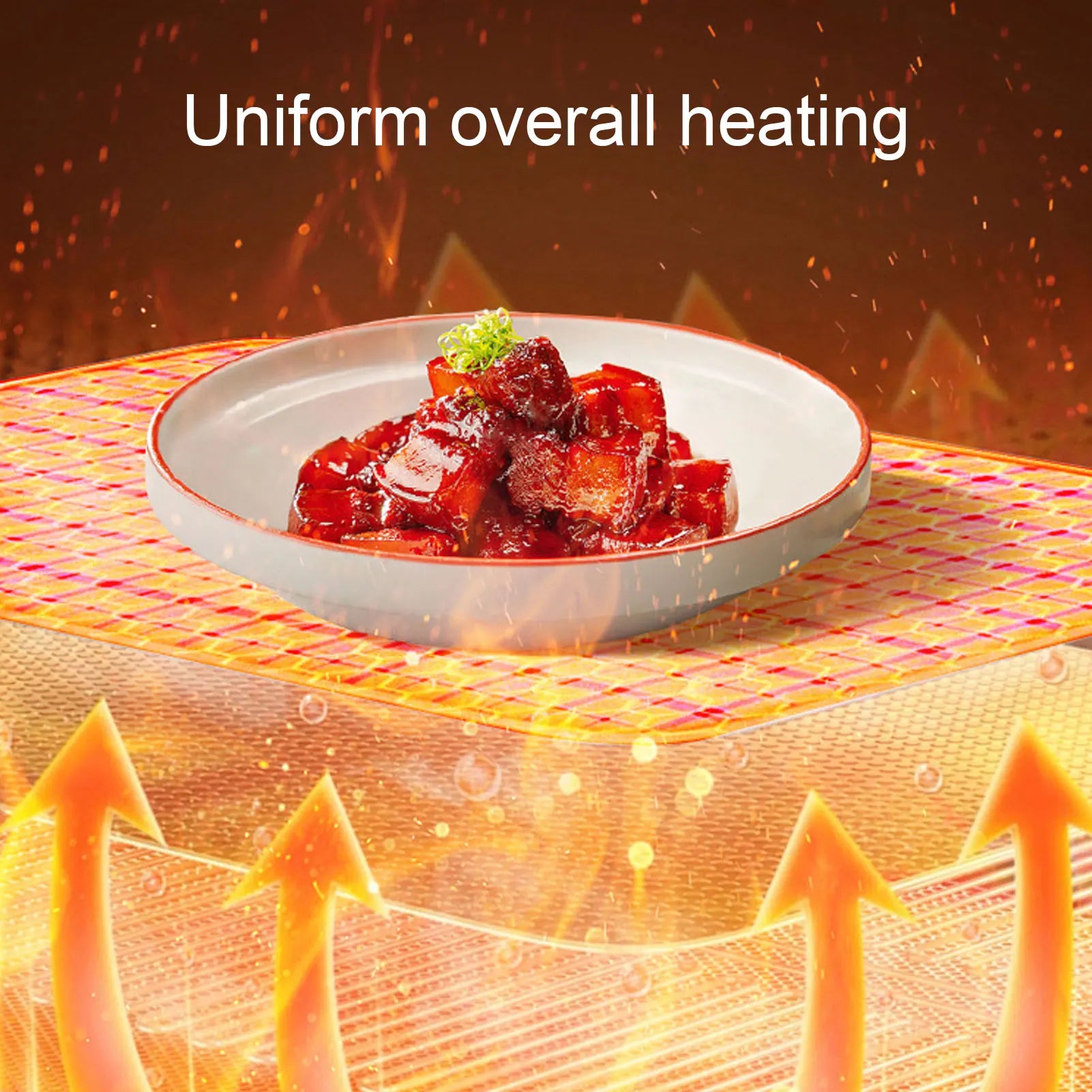 Multifunctional 3 Temperature Electric Food Heating Mat Silicone Warming Pad Cream White Kitchen Essential