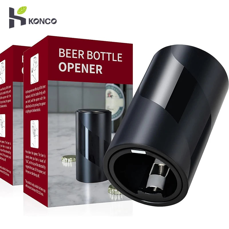 Beer Bottle Opener,Automatic Stainless Steel Quick Pop the Top Can Openers Magnetic Beer Opener for Home Picnic Camping