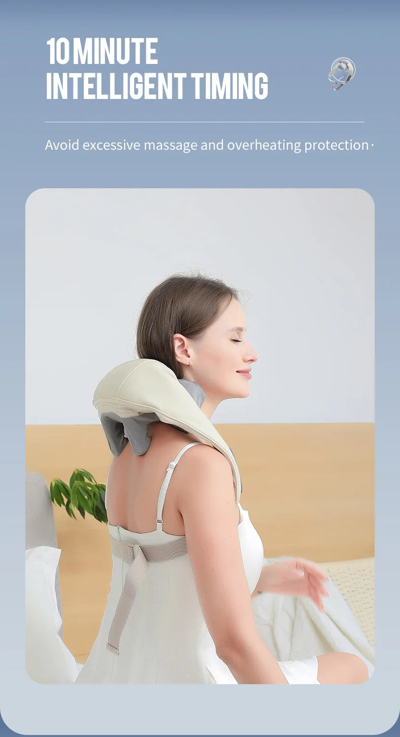 Foreverlily 26W Brushless Motor Neck And Shoulder Massager Wireless Shoulder And Back Kneading Massage Shawl Neck masajeador