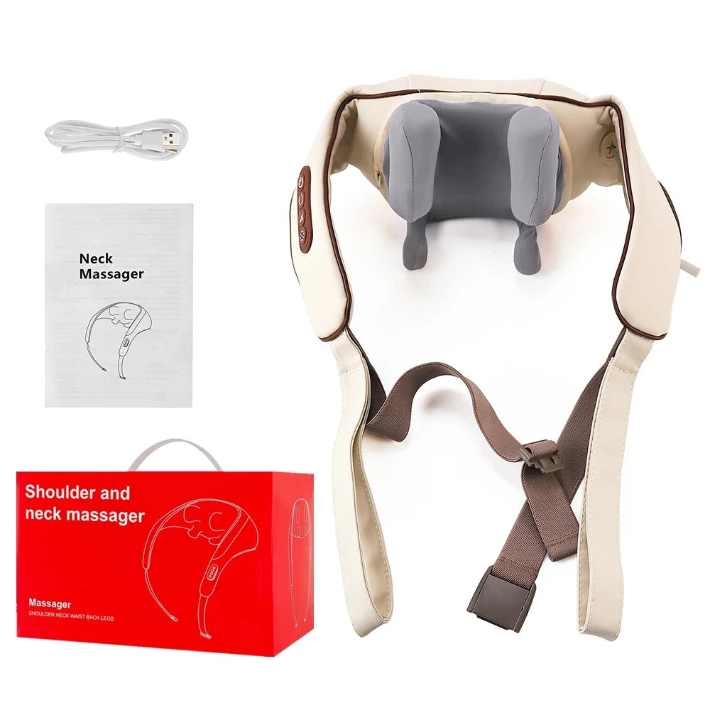 Foreverlily 26W Brushless Motor Neck And Shoulder Massager Wireless Shoulder And Back Kneading Massage Shawl Neck masajeador