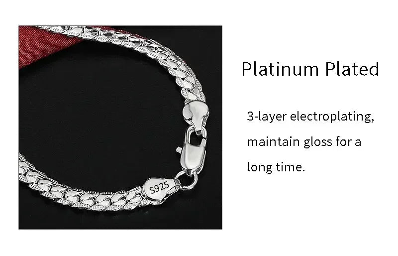 18K Gold color Silver Color 6mm Full Sideways Necklace 8/18/20/24 Inch Chain For Woman Men Fashion Wedding Engagement Jewelry