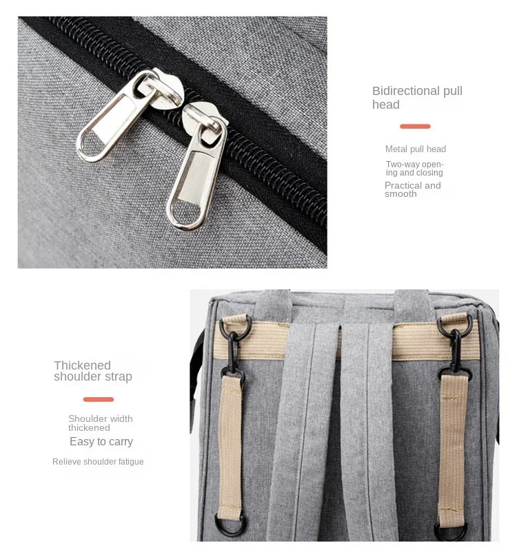 Mommy Diaper Bags Baby Bed Mother Large Capacity Nappy Milk Bottle Backpacks with Changing Mat Convenient Baby Nursing Bags