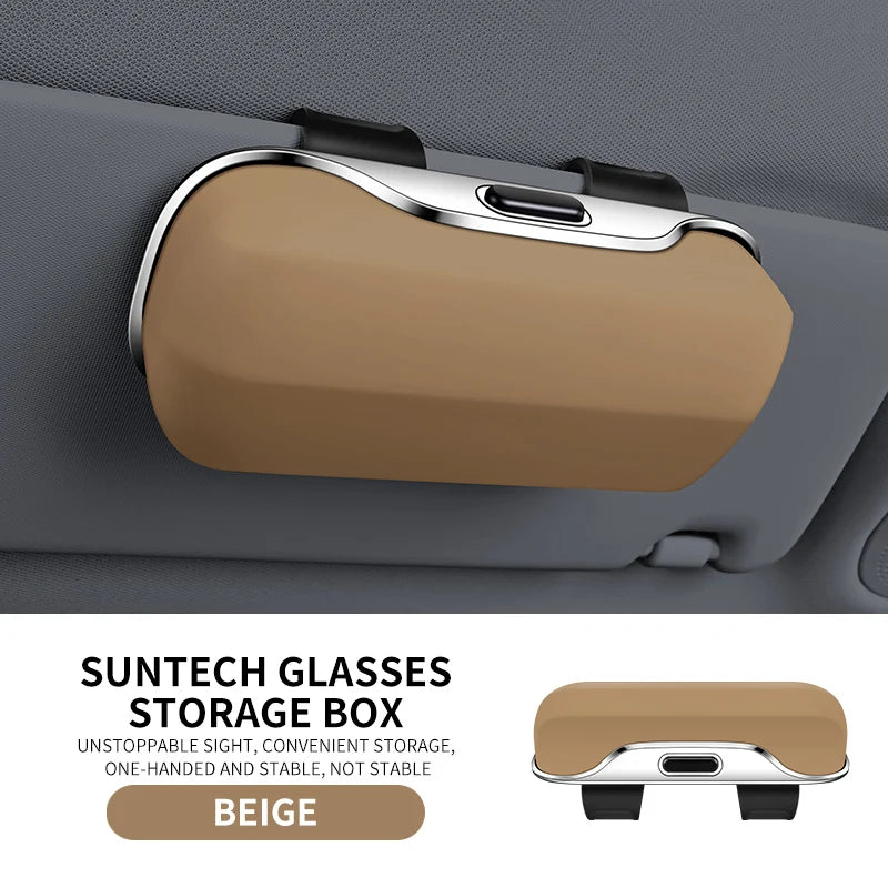 Press Switch Car Glasses Box Sun Visor Glasses Holder Internal Soft Fabric Scratch Resistant Shock-proof Eyeglasses Storage Case