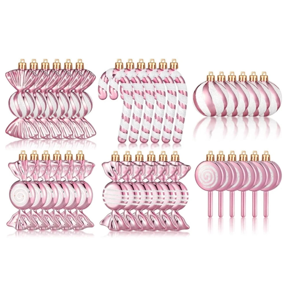 1 Set of 30Pcs 6-10cm Candy Lollipop Christmas Tree Ornaments, Christmas New Year Wedding School Family Party Gift Decoration