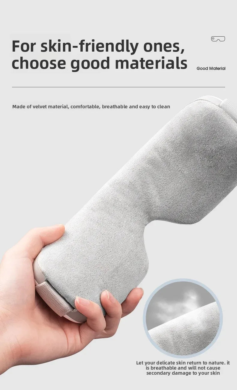 Foldable Eye Massager with Heating/Cooling Modes - Vibrating for Dry Eye Relief & Relaxation (Portable Design)