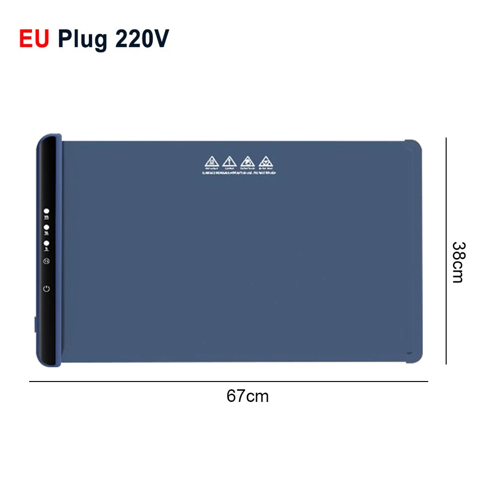 Electric Warming Tray Food Warm Plate with 3 Temperature Fast Full Surface Heating Mat Keep Food Hot Foldable Electric Warm Tray