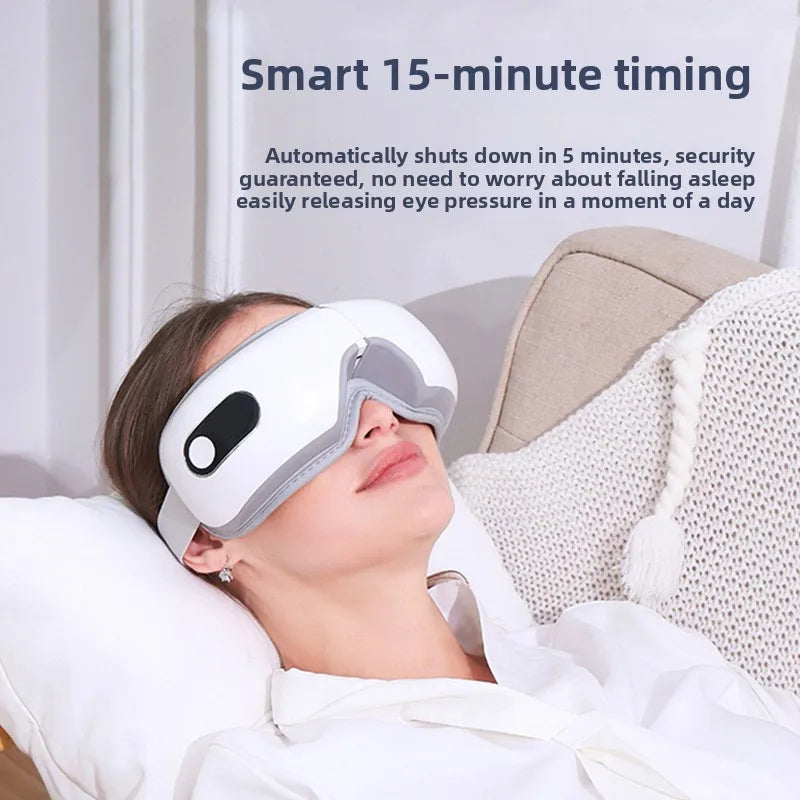 Foldable Eye Massager with Heating/Cooling Modes - Vibrating for Dry Eye Relief & Relaxation (Portable Design)