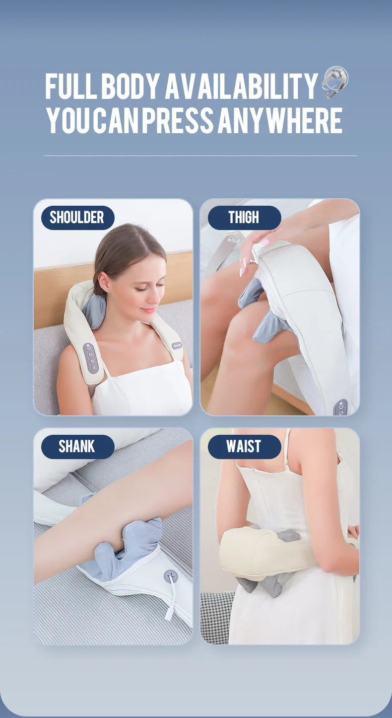 Foreverlily 26W Brushless Motor Neck And Shoulder Massager Wireless Shoulder And Back Kneading Massage Shawl Neck masajeador
