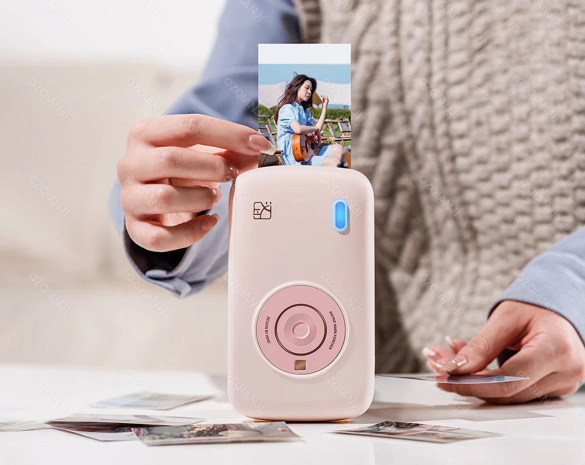 Portable Color Photo Printer Mini Pocket 300dpi Bluetooth for DIY Share Photo Picture Work Home CP2100 Machine 2x3 inch Papers