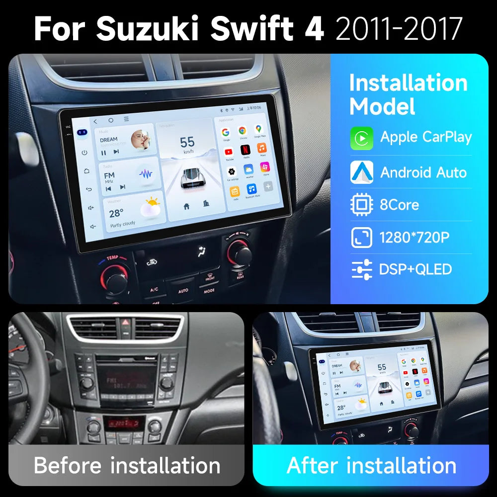 JIUYIN Car Radio Stereo For Suzuki Swift 4 2011 2012 -2016 Android 15 Multimedia Video Player 2 Din Auto Audio G Stereo Audio